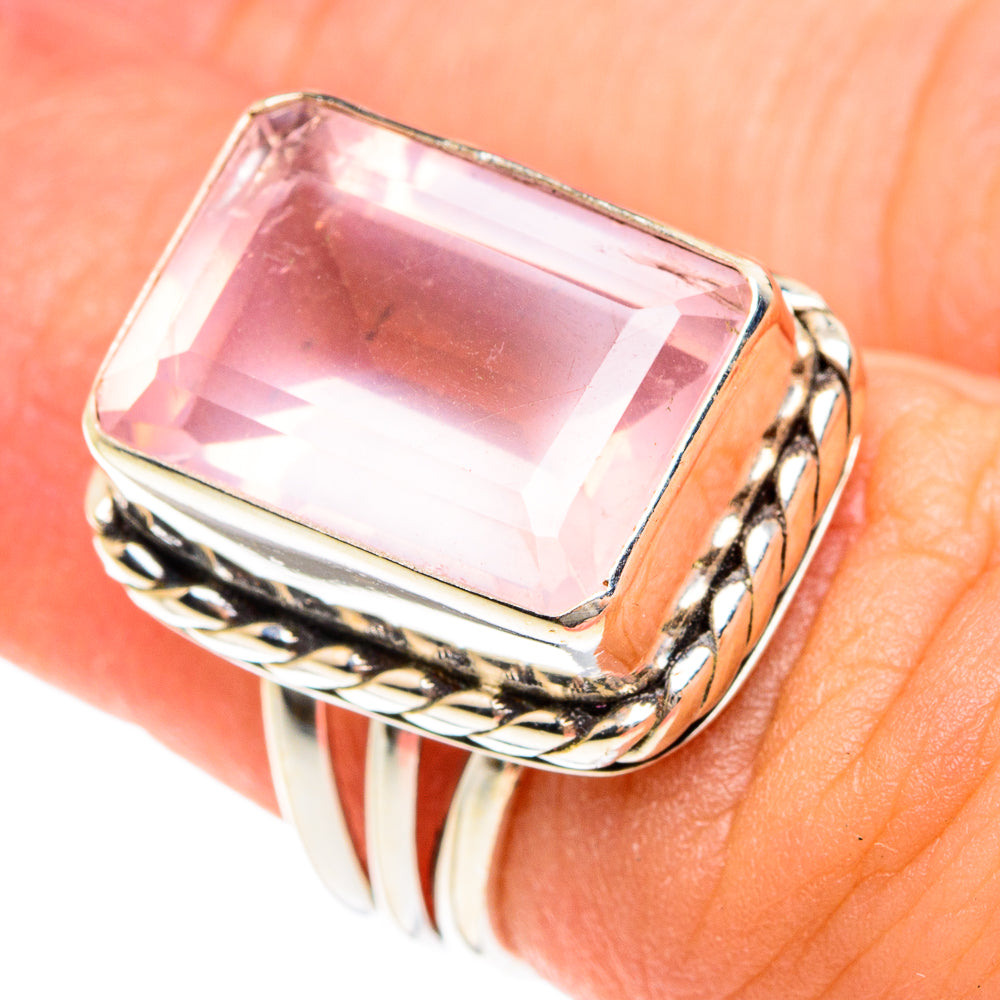 Rose Quartz Rings handcrafted by Ana Silver Co - RING76104