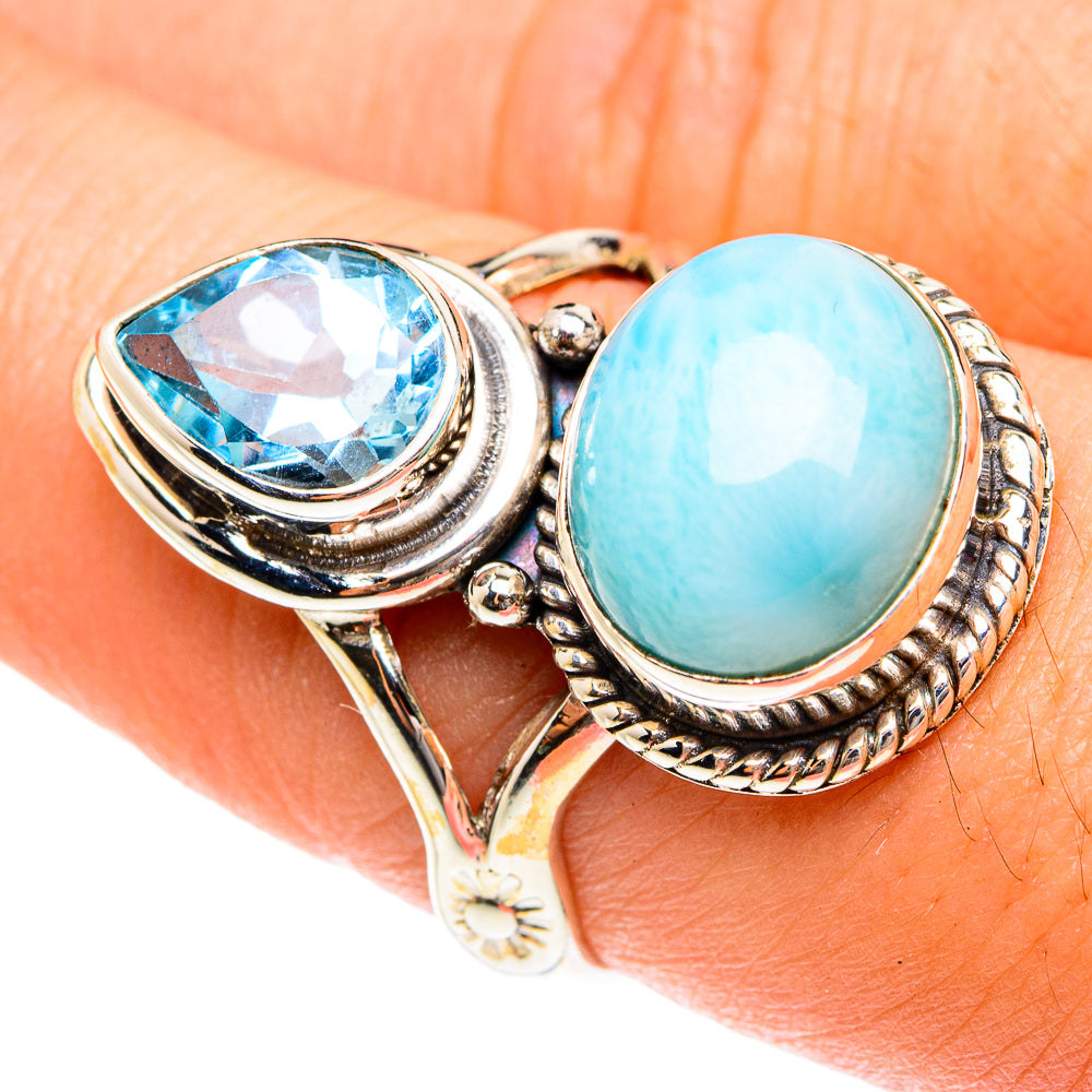 Larimar Rings handcrafted by Ana Silver Co - RING76117