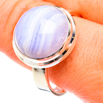 Blue Lace Agate Rings handcrafted by Ana Silver Co - RING76131