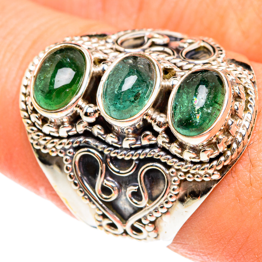 Green Tourmaline Rings handcrafted by Ana Silver Co - RING76162