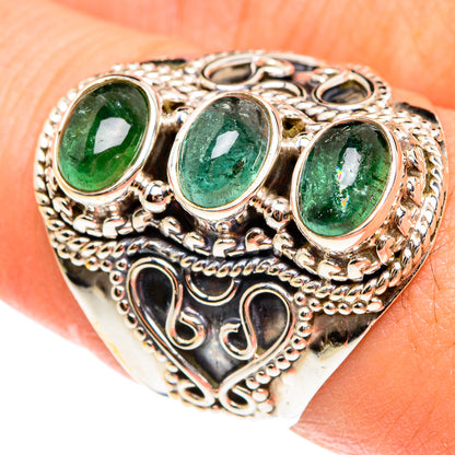 Green Tourmaline Rings handcrafted by Ana Silver Co - RING76162