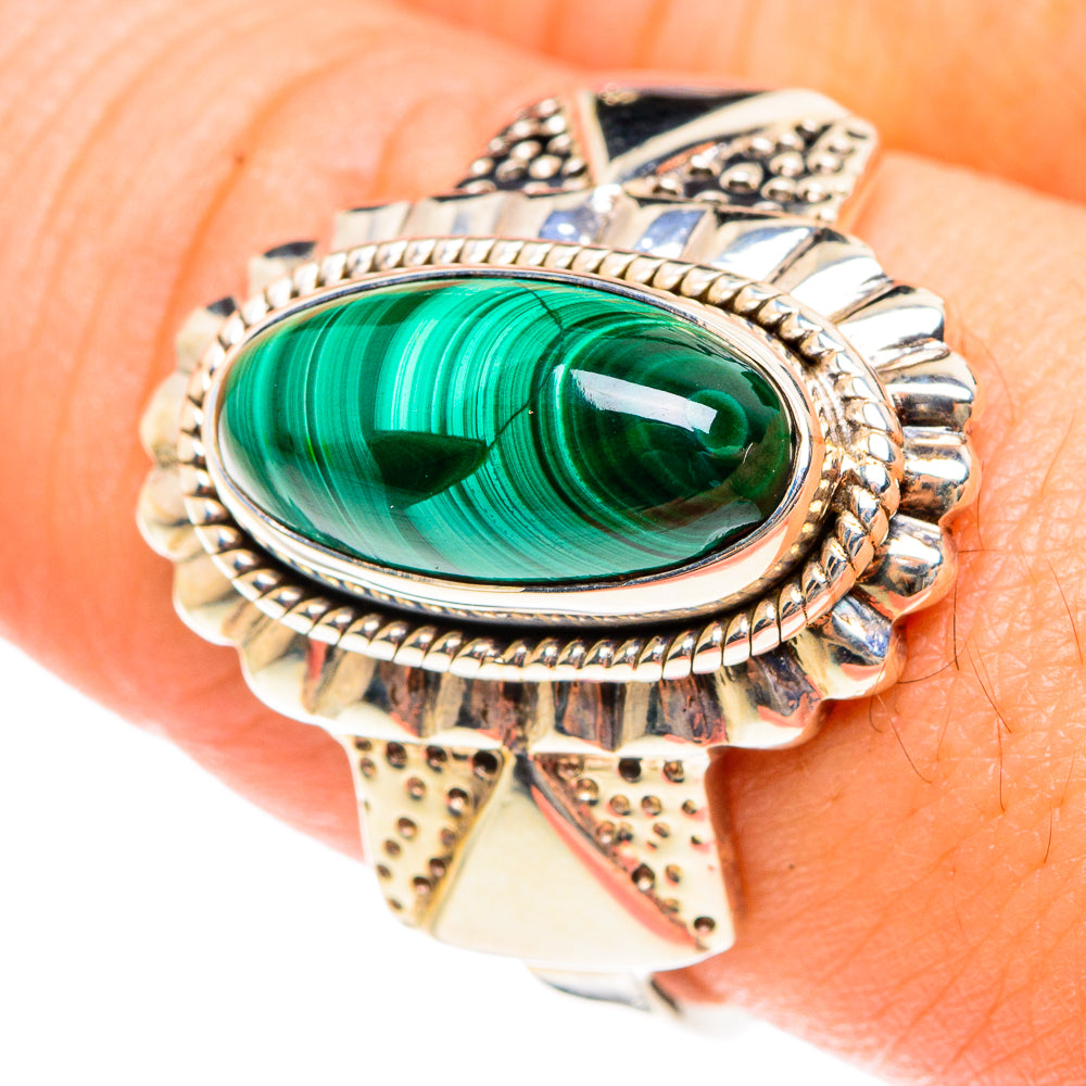 Malachite Rings handcrafted by Ana Silver Co - RING76167