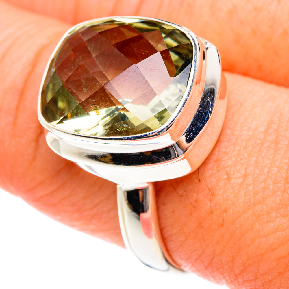 Green Amethyst Rings handcrafted by Ana Silver Co - RING76168