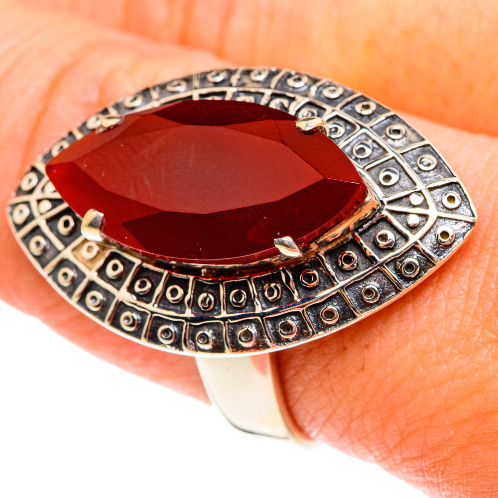 Red Onyx Rings handcrafted by Ana Silver Co - RING76173