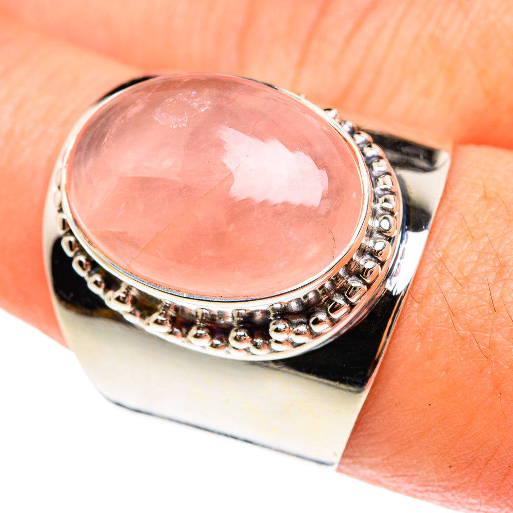 Rose Quartz Rings handcrafted by Ana Silver Co - RING76177