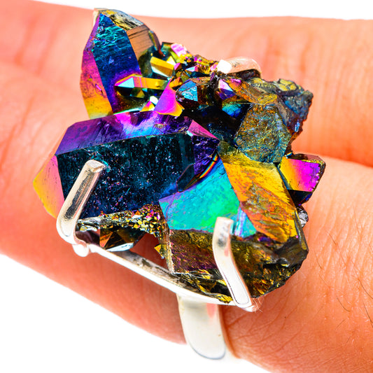 Titanium Sunshine Druzy Rings handcrafted by Ana Silver Co - RING76187