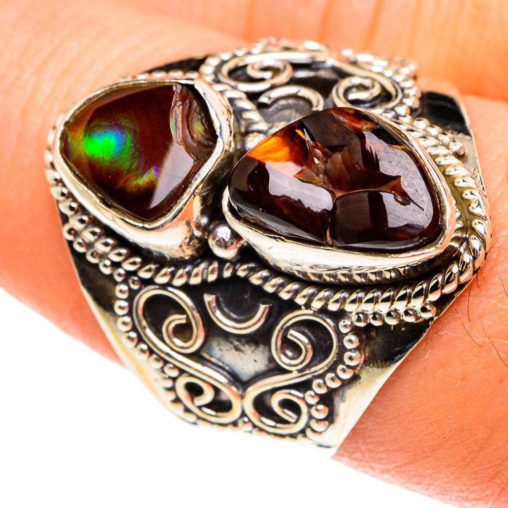 Mexican Fire Agate Rings handcrafted by Ana Silver Co - RING76274