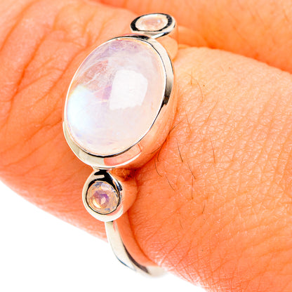 Rainbow Moonstone Rings handcrafted by Ana Silver Co - RING76291