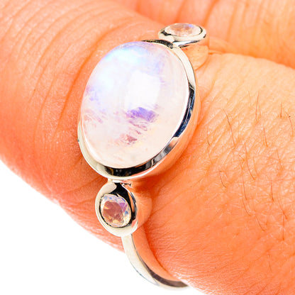 Rainbow Moonstone Rings handcrafted by Ana Silver Co - RING76318