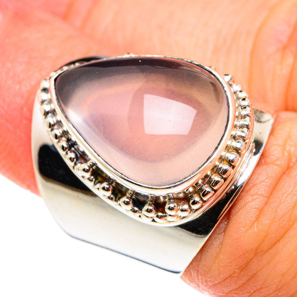 Rose Quartz Rings handcrafted by Ana Silver Co - RING76340