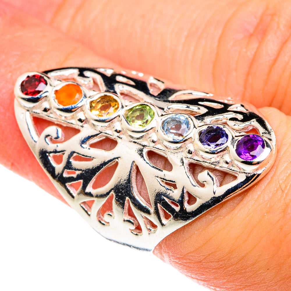 Multi-Stone Chakra Rings handcrafted by Ana Silver Co - RING76353