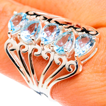 Blue Topaz Rings handcrafted by Ana Silver Co - RING76365