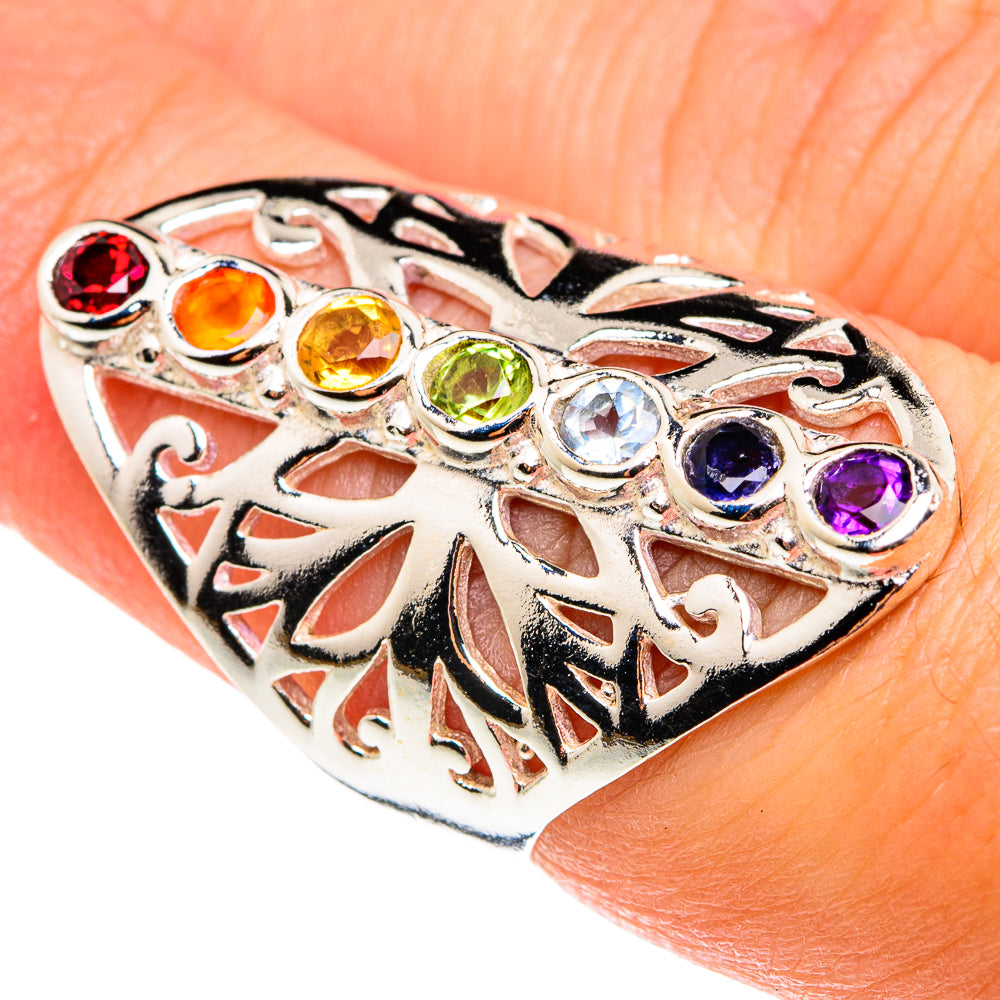 Multi-Stone Chakra Rings handcrafted by Ana Silver Co - RING76387