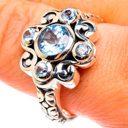 Blue Topaz Rings handcrafted by Ana Silver Co - RING76393