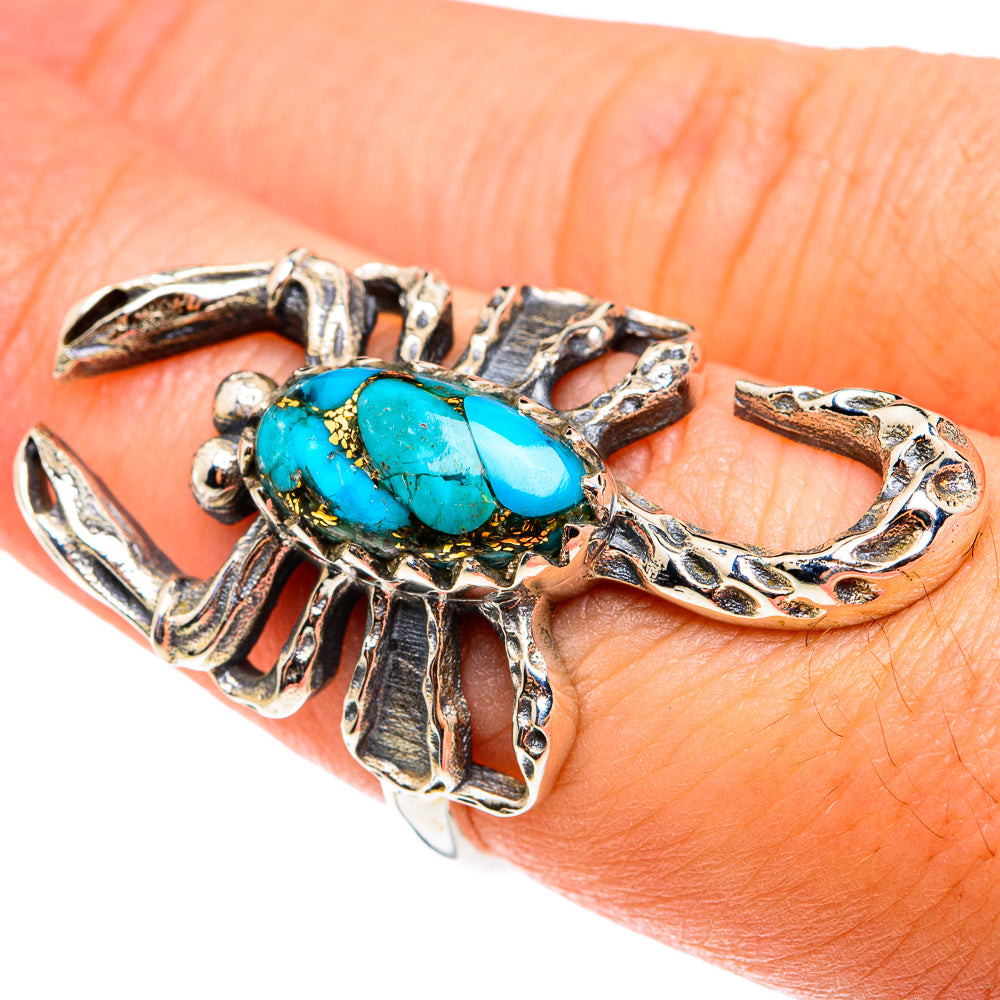 Blue Composite Turquoise Rings handcrafted by Ana Silver Co - RING76395