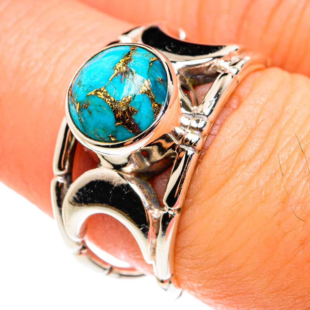 Blue Composite Turquoise Rings handcrafted by Ana Silver Co - RING76397