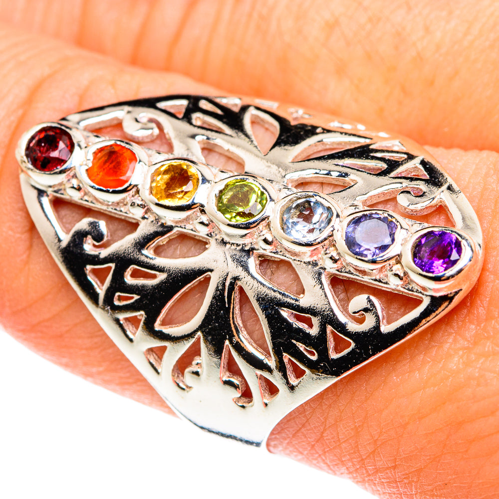 Multi-Stone Chakra Rings handcrafted by Ana Silver Co - RING76418
