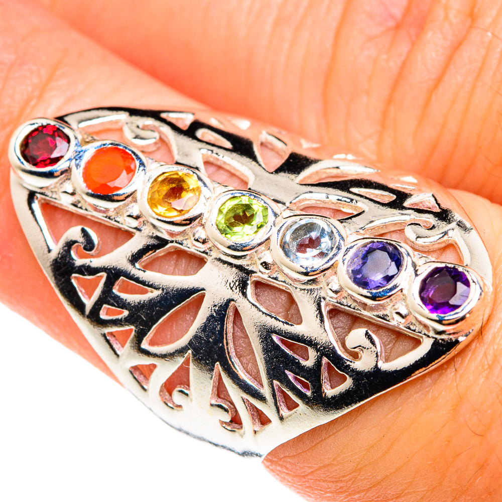 Multi-Stone Chakra Rings handcrafted by Ana Silver Co - RING76447
