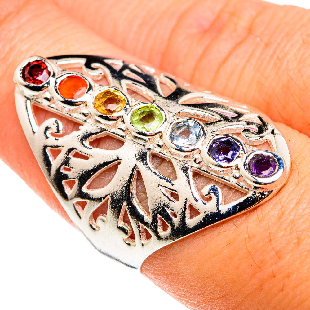 Multi-Stone Chakra Rings handcrafted by Ana Silver Co - RING76477