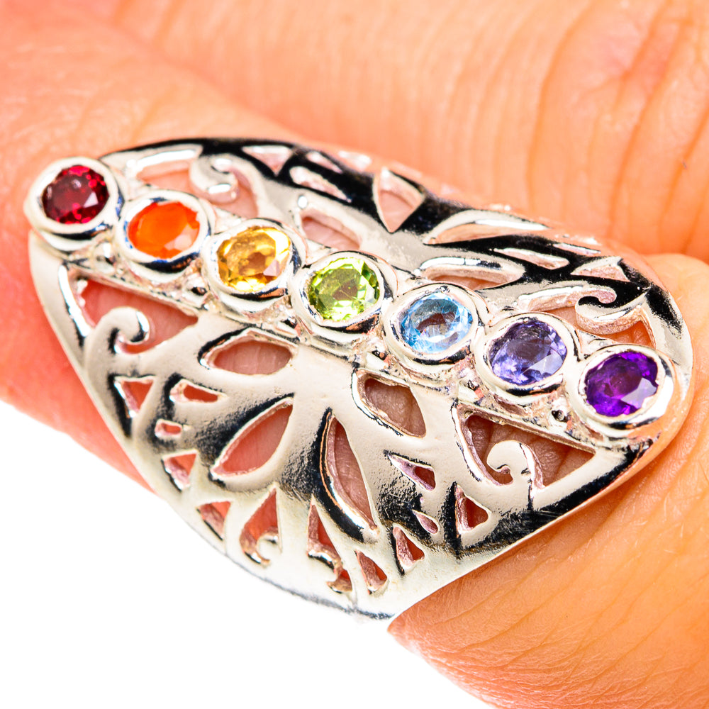 Multi-Stone Chakra Rings handcrafted by Ana Silver Co - RING76505