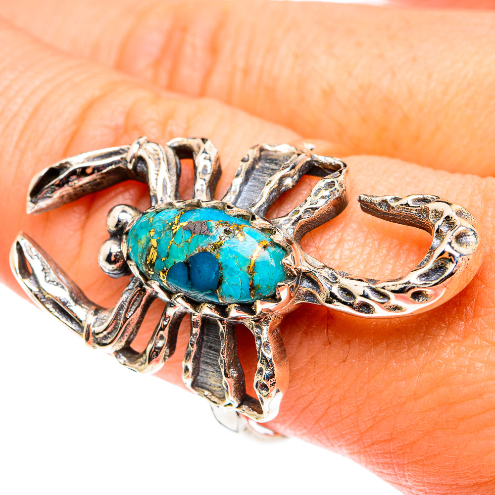 Blue Composite Turquoise Rings handcrafted by Ana Silver Co - RING76509