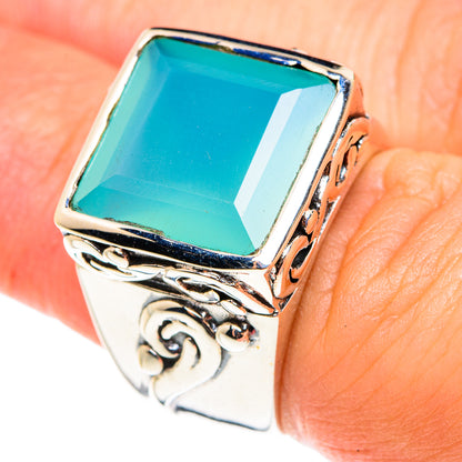 Aqua Chalcedony Rings handcrafted by Ana Silver Co - RING76515