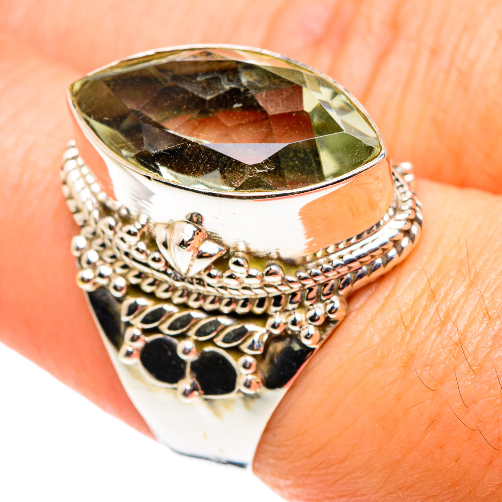 Green Amethyst Rings handcrafted by Ana Silver Co - RING76517