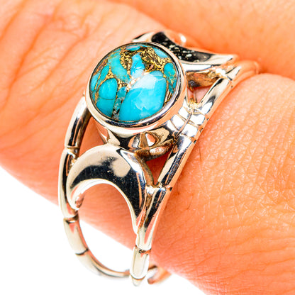 Blue Copper Composite Turquoise Rings handcrafted by Ana Silver Co - RING76553