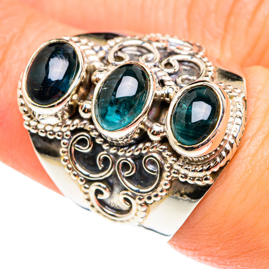 Blue Tourmaline Rings handcrafted by Ana Silver Co - RING76555