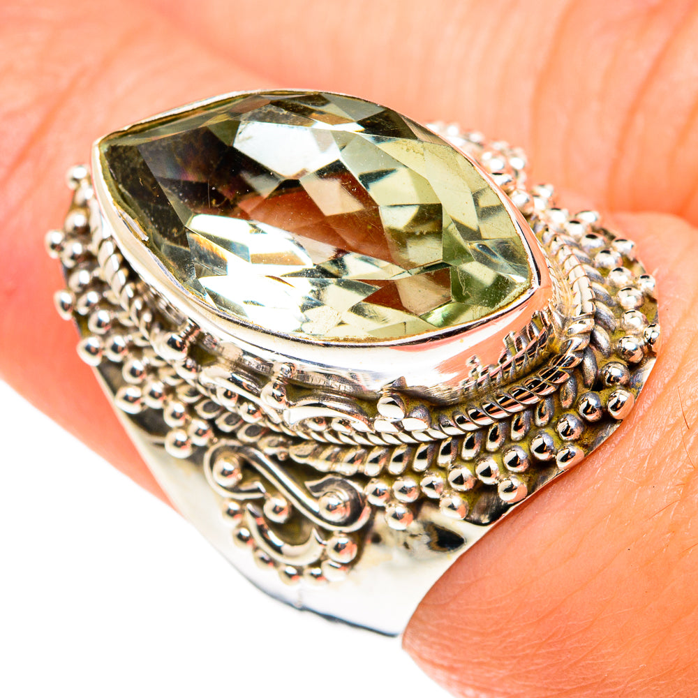 Green Amethyst Rings handcrafted by Ana Silver Co - RING76559
