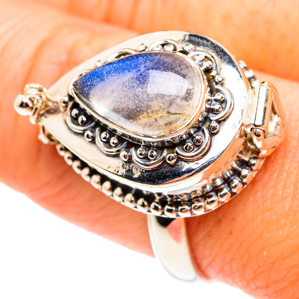 Rainbow Moonstone Rings handcrafted by Ana Silver Co - RING76578