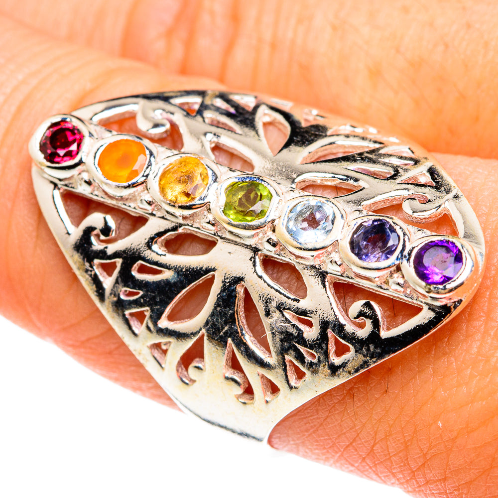 Multi-Stone Chakra Rings handcrafted by Ana Silver Co - RING76579