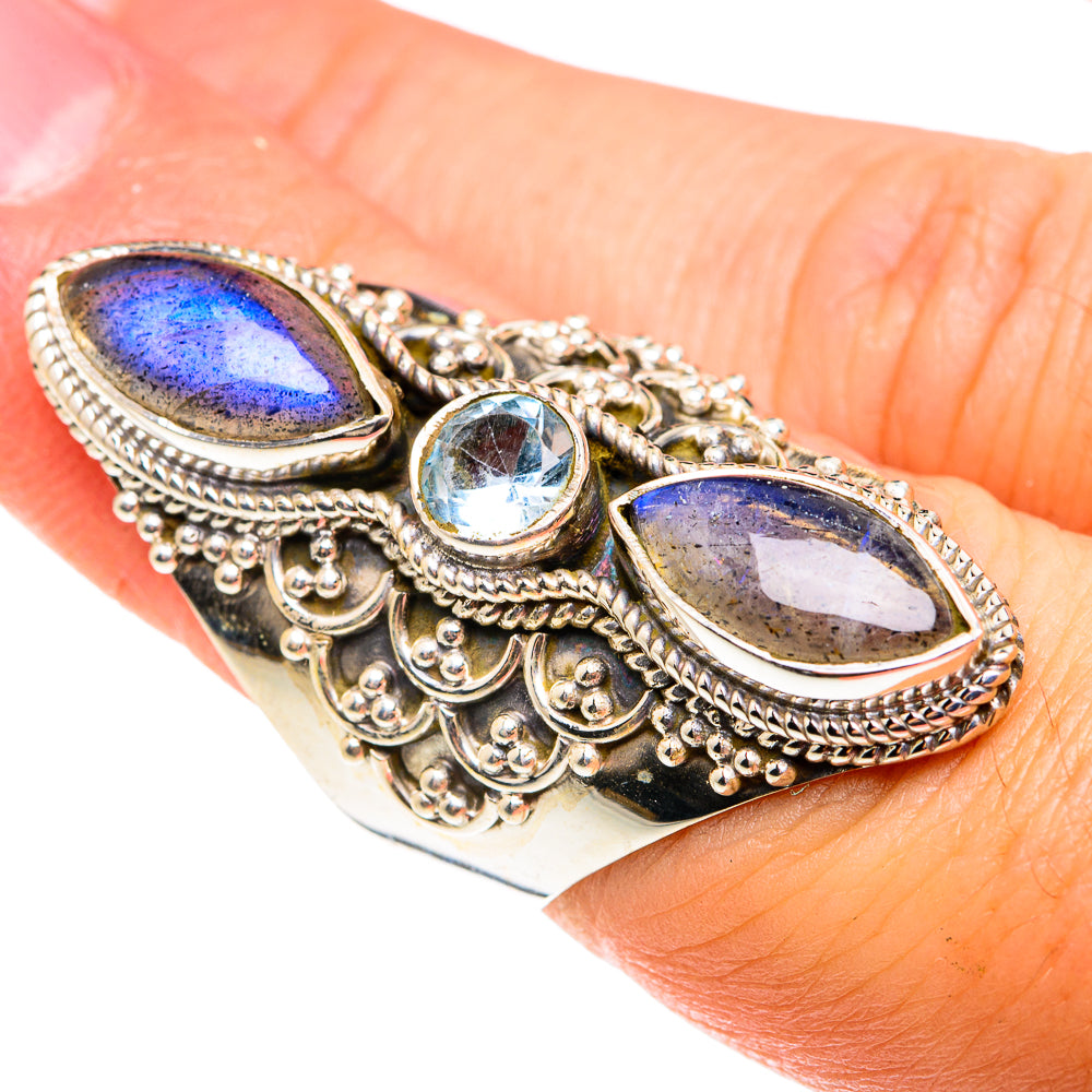 Labradorite Rings handcrafted by Ana Silver Co - RING76593