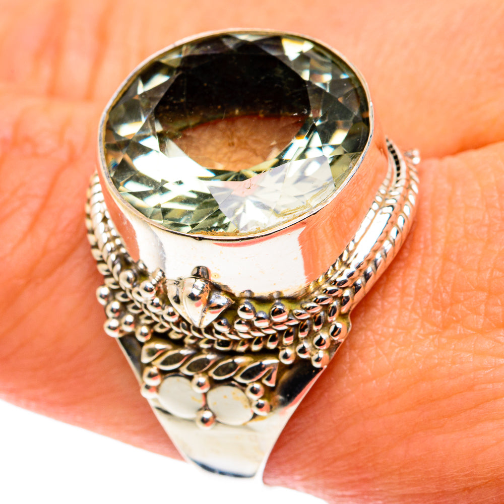 Green Amethyst Rings handcrafted by Ana Silver Co - RING76599