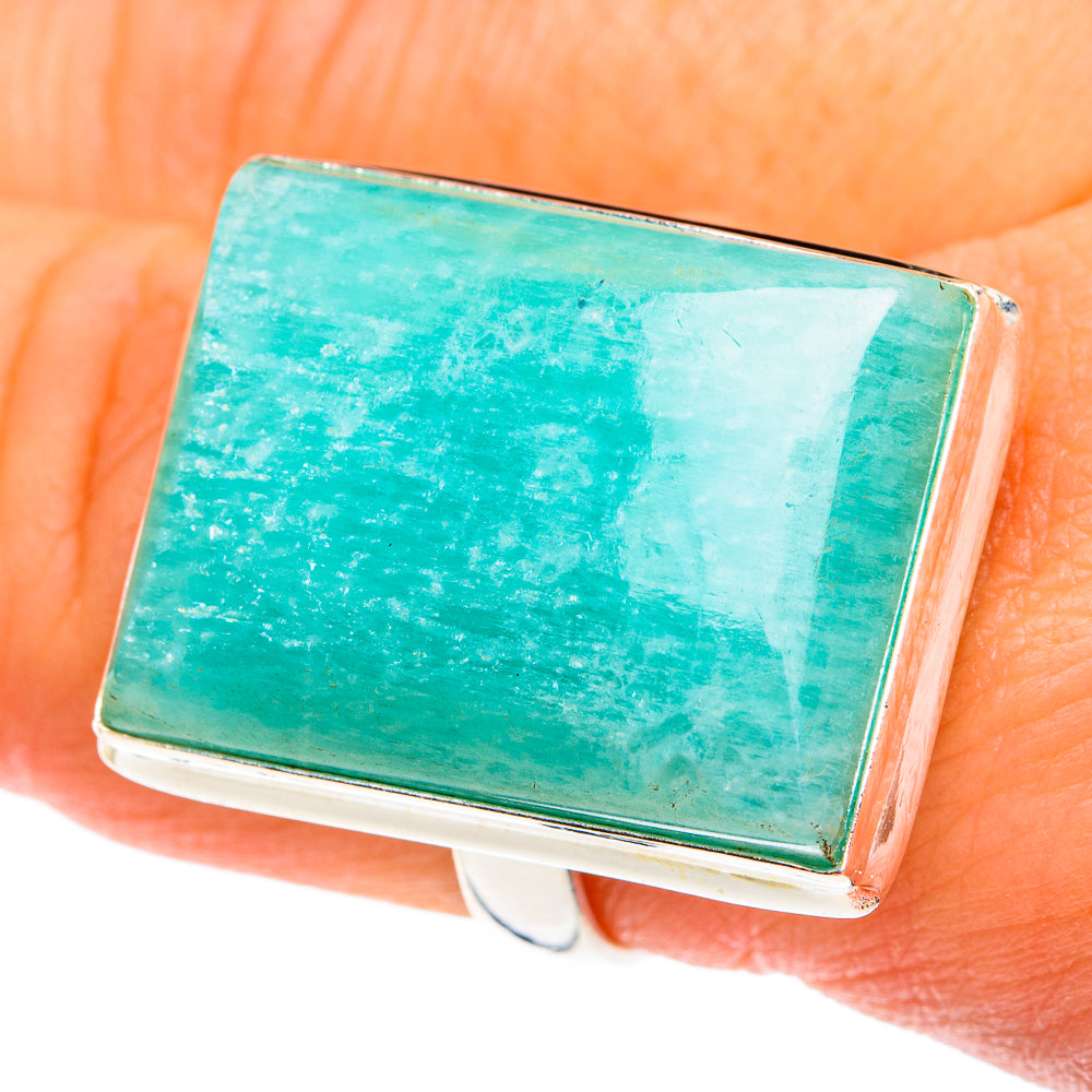 Peruvian Amazonite Rings handcrafted by Ana Silver Co - RING76600