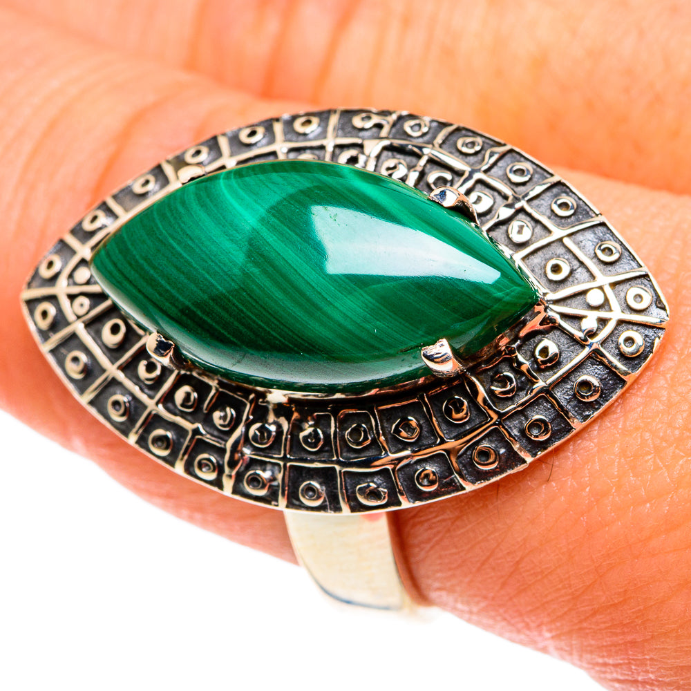 Malachite Rings handcrafted by Ana Silver Co - RING76656