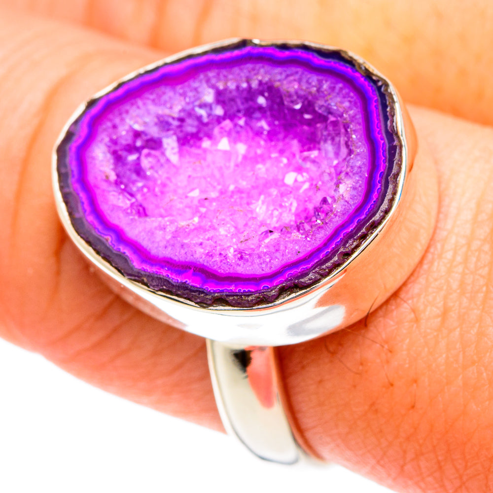Purple Geode Slice Rings handcrafted by Ana Silver Co - RING76690