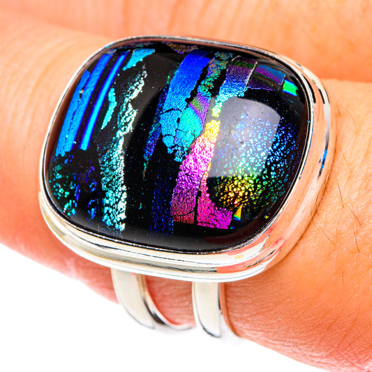 Dichroic Glass Rings handcrafted by Ana Silver Co - RING76698