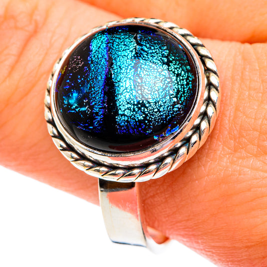 Dichroic Glass Rings handcrafted by Ana Silver Co - RING76701