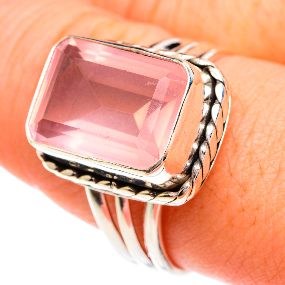 Rose Quartz Rings handcrafted by Ana Silver Co - RING76711