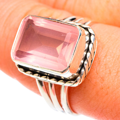 Rose Quartz Rings handcrafted by Ana Silver Co - RING76711