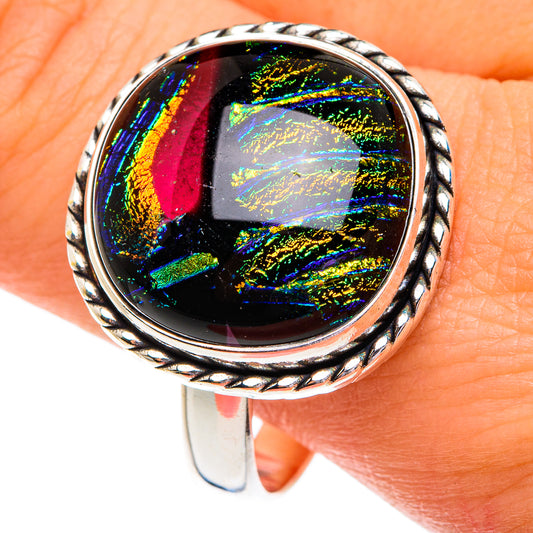 Dichroic Glass Rings handcrafted by Ana Silver Co - RING76725
