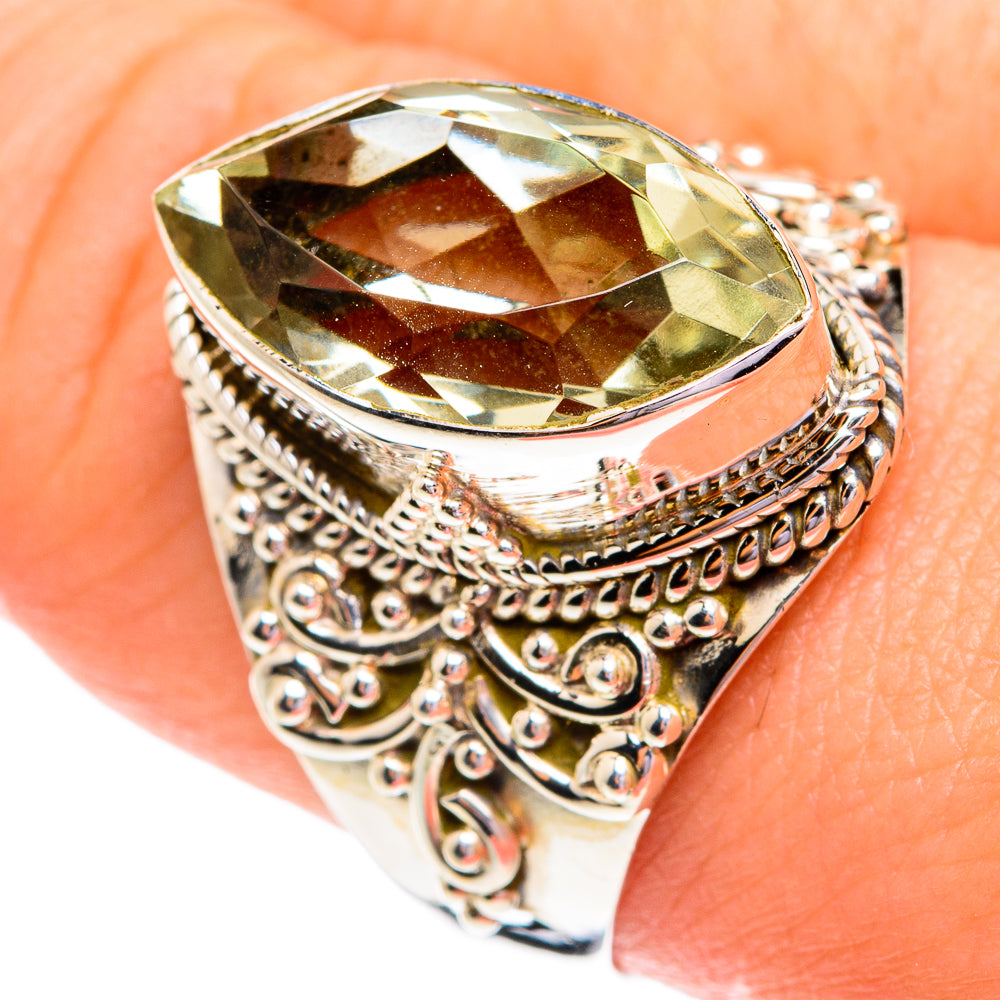 Green Amethyst Rings handcrafted by Ana Silver Co - RING76733