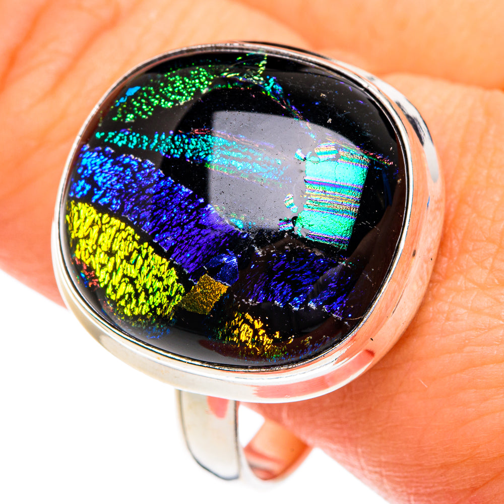Dichroic Glass Rings handcrafted by Ana Silver Co - RING76753