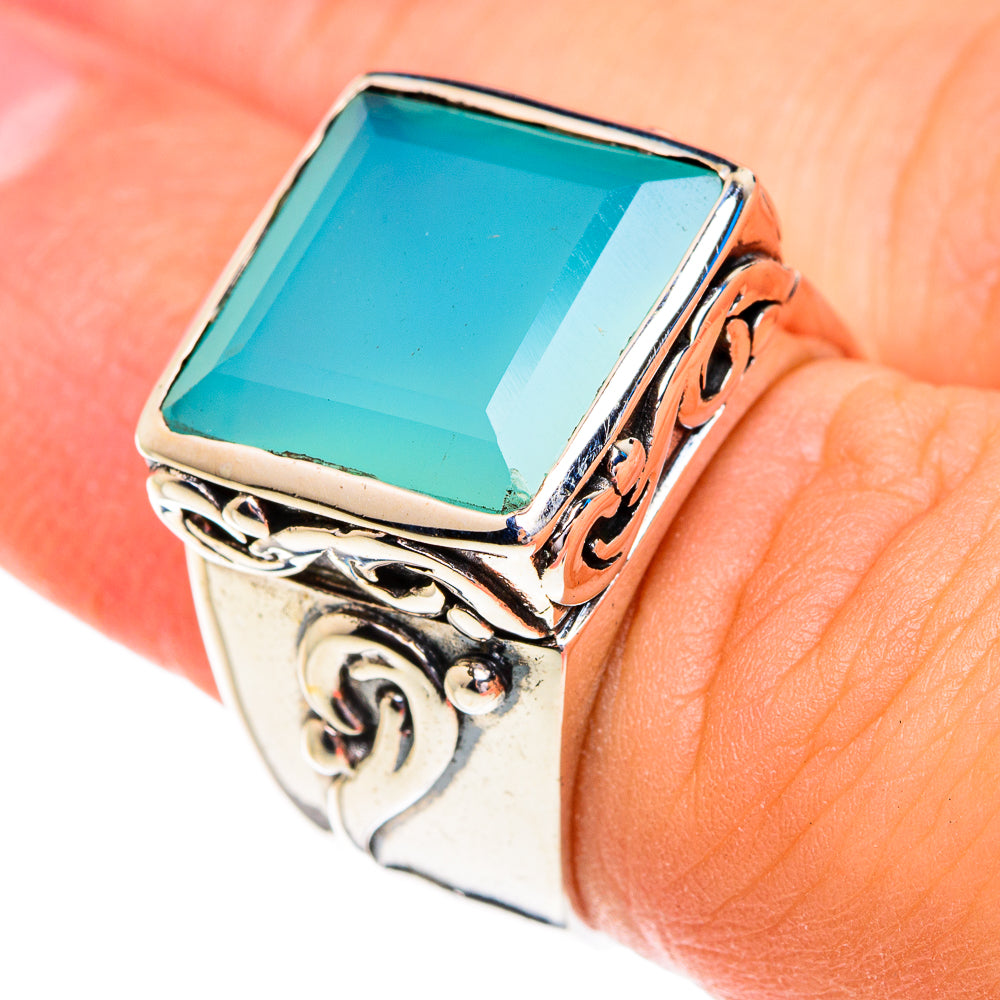 Aqua Chalcedony Rings handcrafted by Ana Silver Co - RING76754