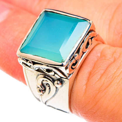 Aqua Chalcedony Rings handcrafted by Ana Silver Co - RING76754