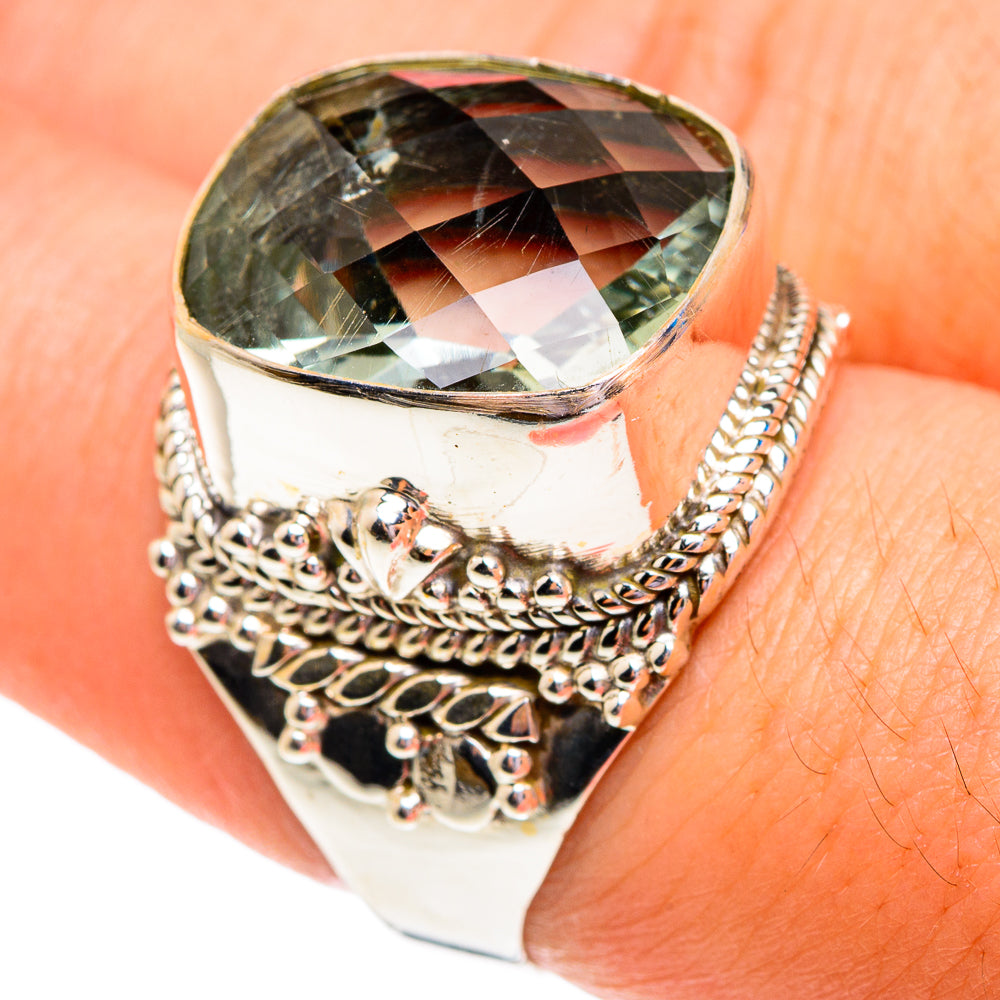 Green Amethyst Rings handcrafted by Ana Silver Co - RING76784