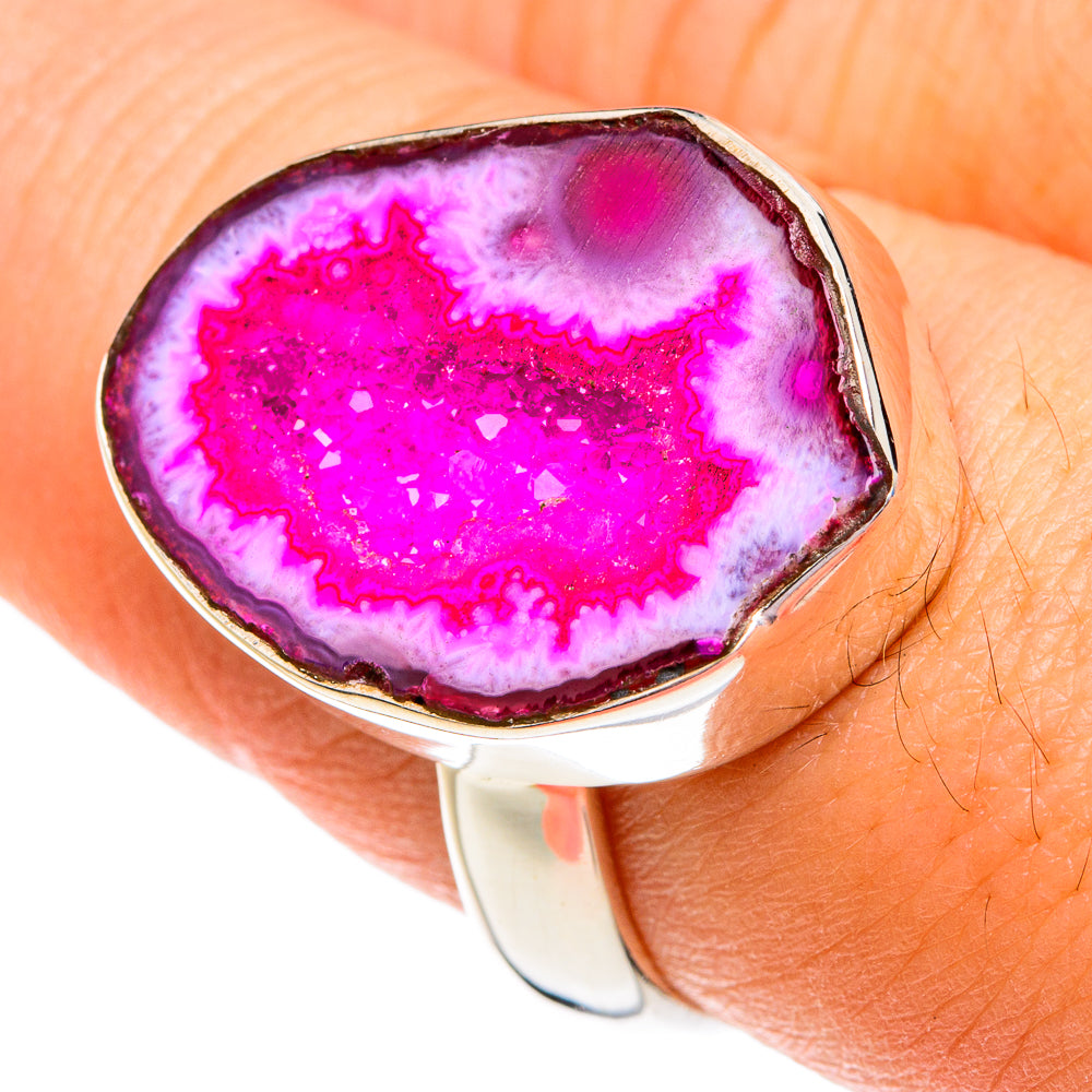 Pink Geode Slice Rings handcrafted by Ana Silver Co - RING76839