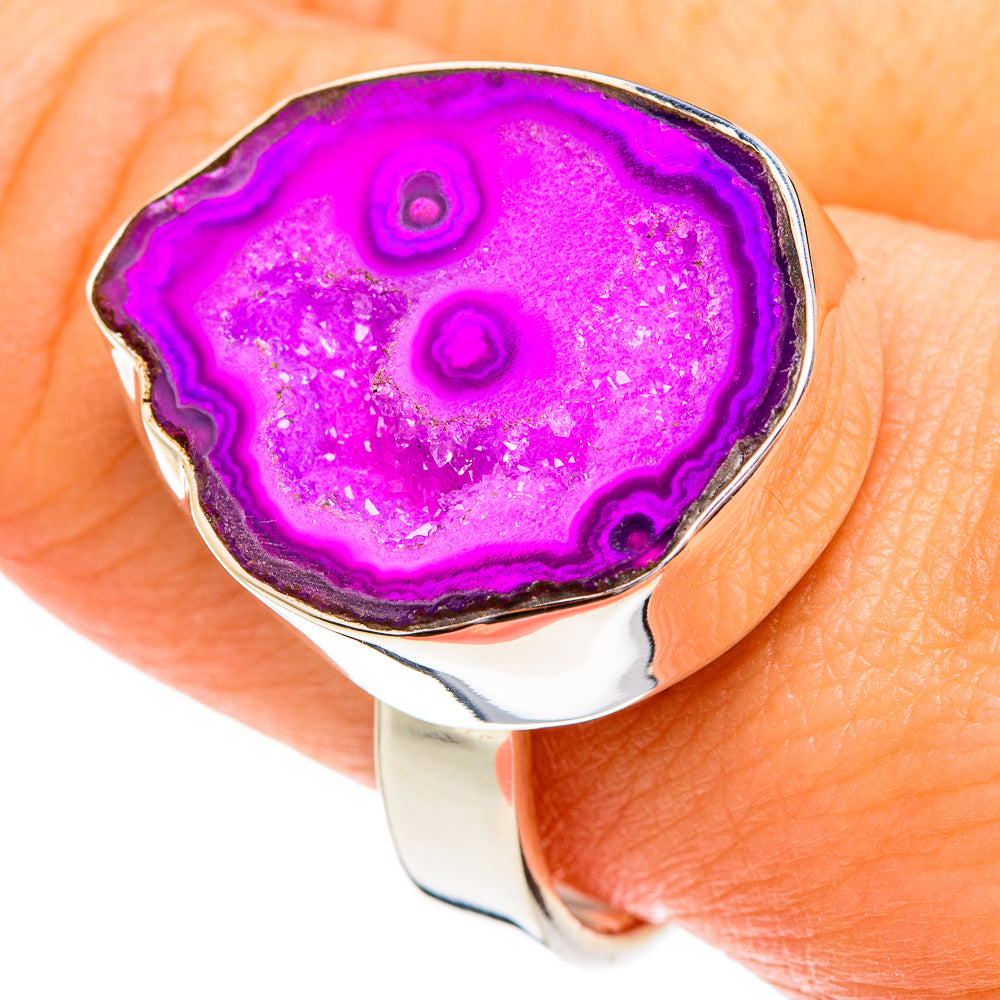 Purple Geode Slice Rings handcrafted by Ana Silver Co - RING76867