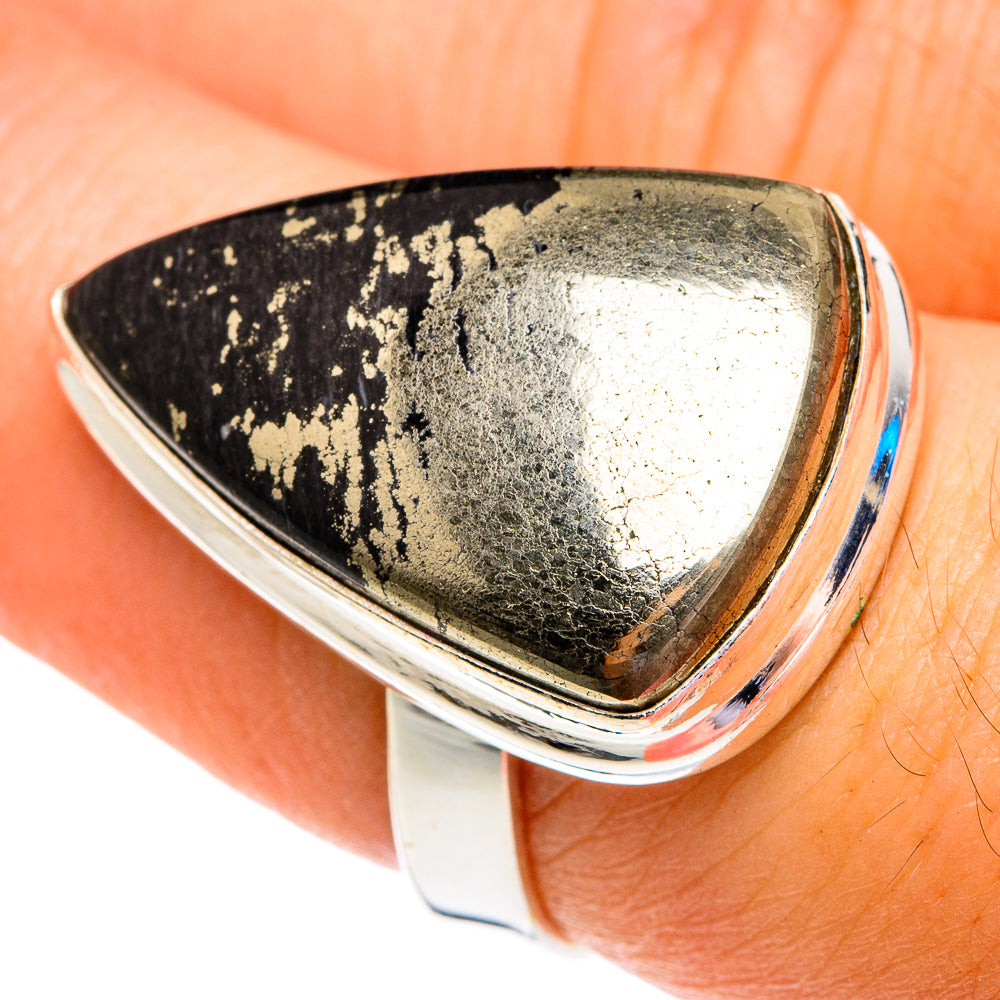 Pyrite in Magnetite (Healer's Gold) Rings handcrafted by Ana Silver Co - RING76878